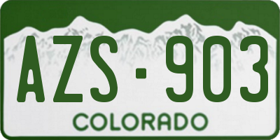 CO license plate AZS903
