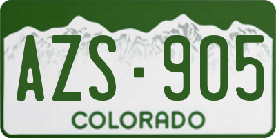 CO license plate AZS905