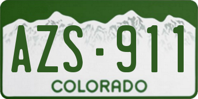 CO license plate AZS911