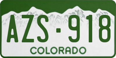 CO license plate AZS918