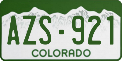 CO license plate AZS921