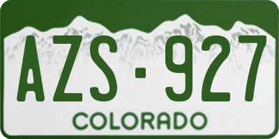 CO license plate AZS927