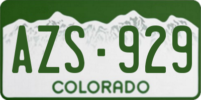 CO license plate AZS929