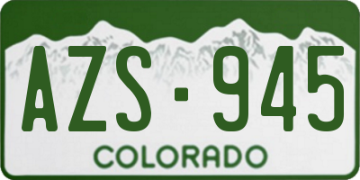CO license plate AZS945