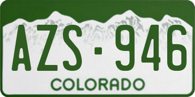 CO license plate AZS946