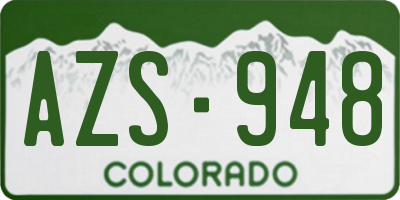 CO license plate AZS948