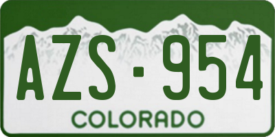 CO license plate AZS954