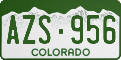 CO license plate AZS956