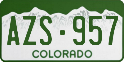 CO license plate AZS957