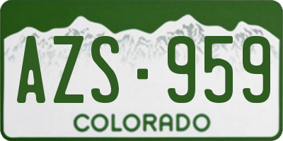 CO license plate AZS959