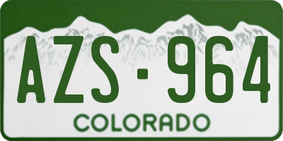 CO license plate AZS964