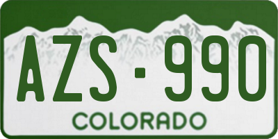 CO license plate AZS990