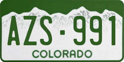 CO license plate AZS991