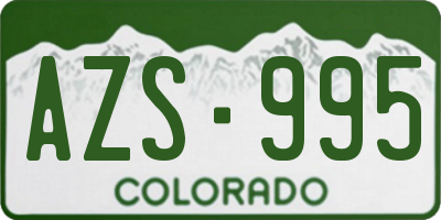 CO license plate AZS995