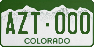 CO license plate AZT000