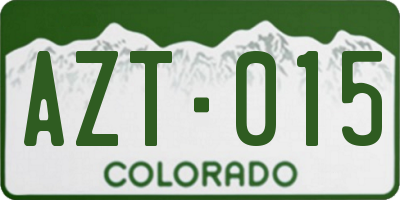 CO license plate AZT015