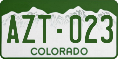 CO license plate AZT023