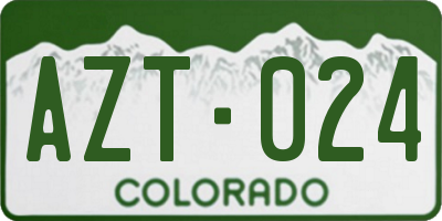 CO license plate AZT024
