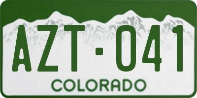 CO license plate AZT041