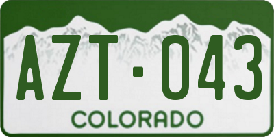 CO license plate AZT043