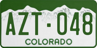 CO license plate AZT048