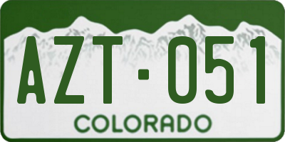 CO license plate AZT051