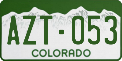 CO license plate AZT053