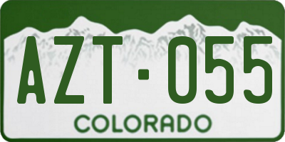 CO license plate AZT055