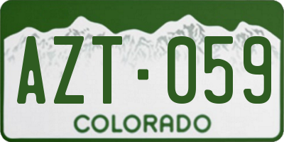 CO license plate AZT059