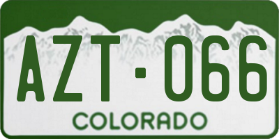 CO license plate AZT066