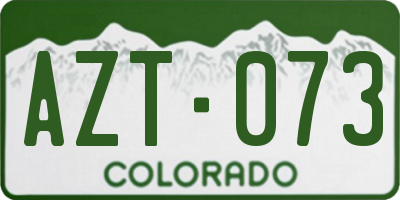 CO license plate AZT073