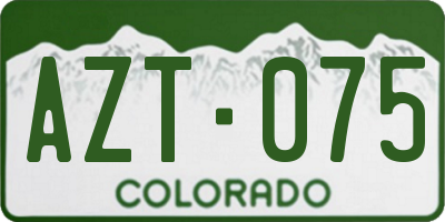 CO license plate AZT075