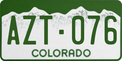 CO license plate AZT076