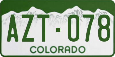 CO license plate AZT078