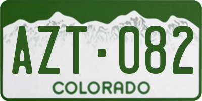 CO license plate AZT082