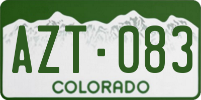 CO license plate AZT083