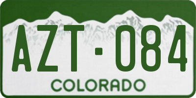 CO license plate AZT084