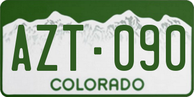 CO license plate AZT090