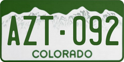 CO license plate AZT092