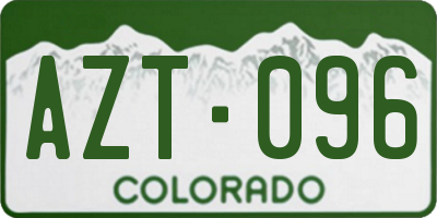 CO license plate AZT096