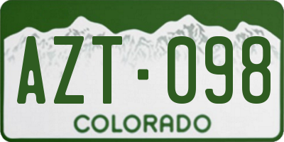 CO license plate AZT098
