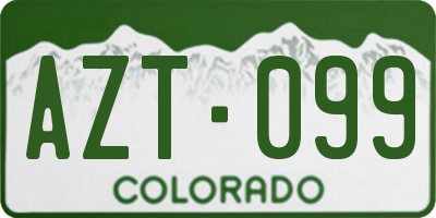 CO license plate AZT099