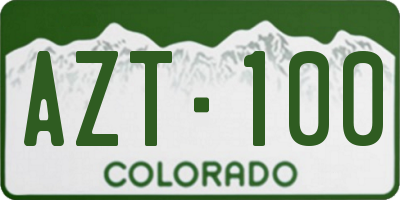 CO license plate AZT100