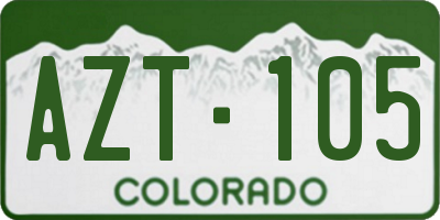 CO license plate AZT105