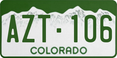 CO license plate AZT106