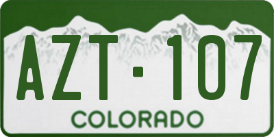 CO license plate AZT107