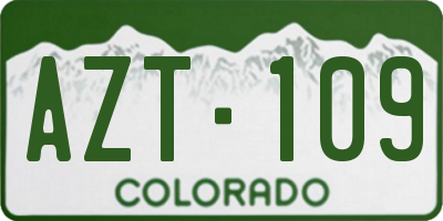 CO license plate AZT109