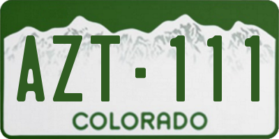 CO license plate AZT111