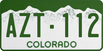 CO license plate AZT112