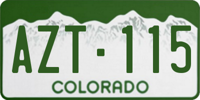 CO license plate AZT115
